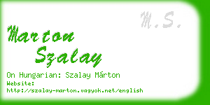 marton szalay business card