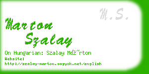 marton szalay business card